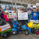 The NFU gathered outside the Scottish Parliament.