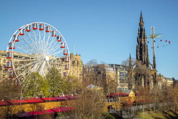 The Christmas Market at Princes Street Gardens Edinburgh 