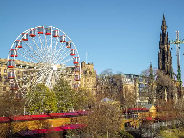 The Christmas Market at Princes Street Gardens Edinburgh 