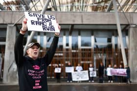 Campaigners who have been affected by the Raac concrete scandal protested outside the Scottish Parliament earlier this month