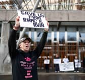 Campaigners who have been affected by the Raac concrete scandal protested outside the Scottish Parliament earlier this month