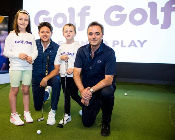Pop star Niall Horan and Phil Anderton, The R&A’s Global Development Officer, pictured at the launch of Golf.Golf in St Andrews. 