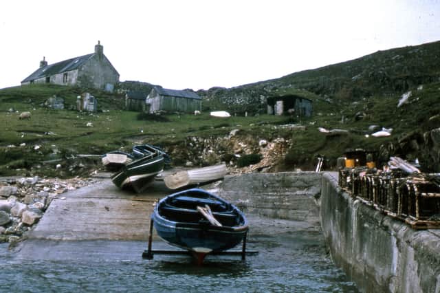 The slipway on Scarp, which sits off the west coast of Harris. More than 200 people lived there in the late 19th Century. Today, just three properties are occasionally occupied. PIC: Anderson Burr Bakewell.