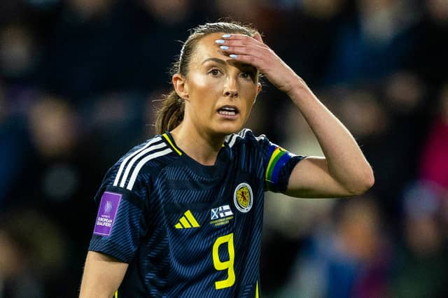 Scotland's Caroline Weir looks on during the UEFA Women's European Championship qualifying play-off first round clash against Finland at Easter Road.