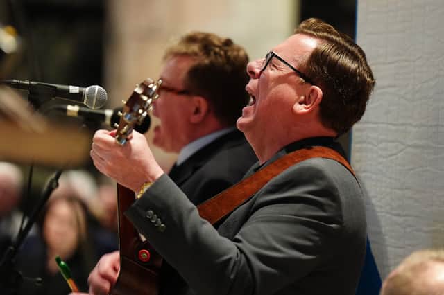 The Proclaimers perform at the public memorial service for Alex Salmond