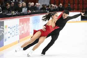 Lilah Fear and Lewis Gibson of Great Britain compete during the free dance of the ice dance during the Grand Prix of Figure Skating Finlandia Trophy competition in Helsinki, Finland last month.