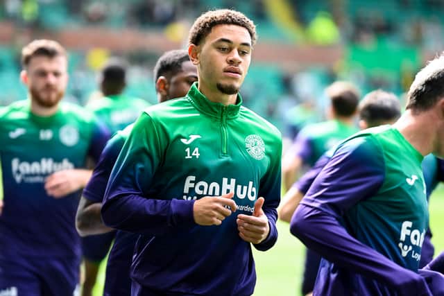 Hibs' Luke Amos had been dealing with a calf issue.