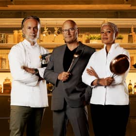Marcus Wareing, Gregg Wallace and Monica Galetti present MasterChef: The Professionals.