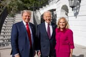 Donald Trump after his election victory with President Joe Biden and First Lady Jill Biden