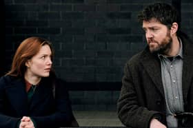 Holliday Grainger as Robin Ellacott and Tom Burke as Cormoran Strike. Photo: BBC/ Bronte Film & TV/Rob Youngson