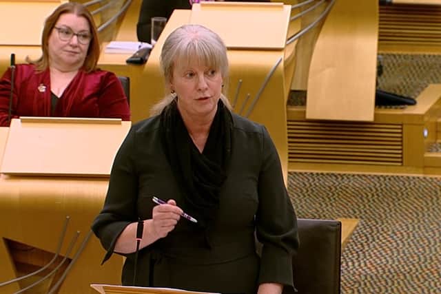 Shona Robison answers questions on the Scottish Budget at Holyrood. Picture: Scottish Parliament TV