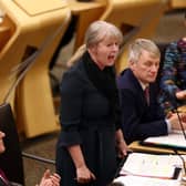 Finance Secretary Shona Robison, flanked by First Minister John Swinney, responds to questions over the Scottish Budget. Picture: Jeff J Mitchell/Getty Images