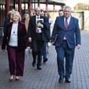Hearts managing director Ann Budge and chief executive Andrew McKinlay arrive at Tynecastle for the club's agm. (Photo by Rob Casey / SNS Group)