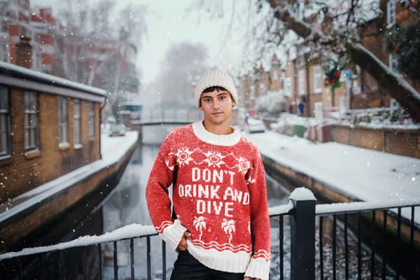 The knitted jumper design comes after research revealed that 1 in 4 winter drownings involve alcohol