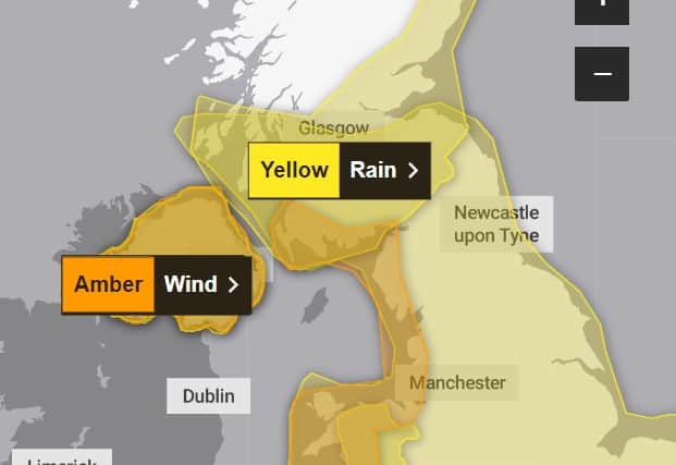 An amber alert for heavy winds will be in force on Saturday