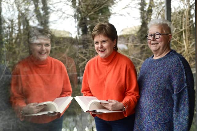 Former first minister Nicola Sturgeon, alongside crime write Val McDermid, as she speaks about her coming memoir. Picture: John Devlin