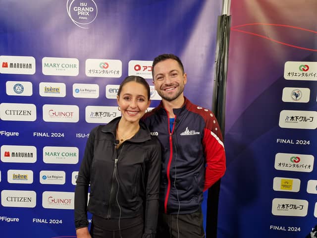 Lilah Fear and Lewis Gibson at the final of the Grand Prix of Figure Skating in Grenoble.