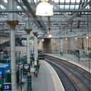 Empty platforms at Edinburgh Waverley as travellers deal with disruptions across the rail network. Picture: PA