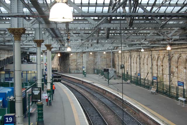 Empty platforms at Edinburgh Waverley as travellers deal with disruptions across the rail network. Picture: PA