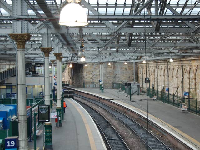 Empty platforms at Edinburgh Waverley as travellers deal with disruptions across the rail network. Picture: PA