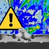Air traffic control (ATC) provider Nats has said temporary air traffic restrictions are in place at Heathrow and Gatwick due to Storm Darragh.