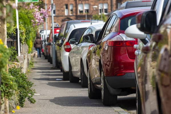 Cars parked on the pavement on Regent Street in Portobello. Only eight of Scotland’s 32 local authorities have started enforcement, with one of them being Edinburgh. Picture: Lisa Ferguson