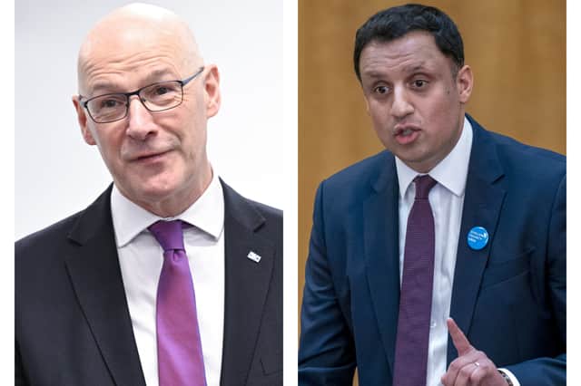 First Minister John Swinney (left) has seen his SNP party enjoy an upwards swing in the latest poll, to give them a lead over Anas Sarwar's Scottish Labour. Picture: PA/NationalWorld