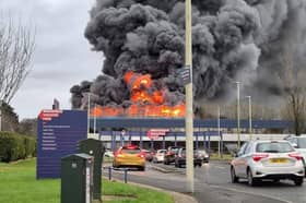 The fire at Bellsquarry industrial park. Picture: West Lothian Council
