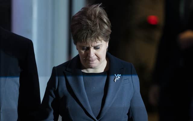 Former first minister Nicola Sturgeon leaves the UK Covid-19 Inquiry hearing, after giving evidence, at the Edinburgh International Conference Centre