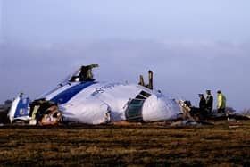 The wreckage of the Pan-Am 747 plane which was blown up en route to New York