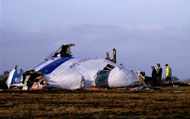 The wreckage of the Pan-Am 747 plane which was blown up en route to New York