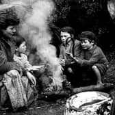 A family of travellers at their camp near Pitlochry in 1958