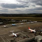 Grounded aircraft at Edinburgh Airport