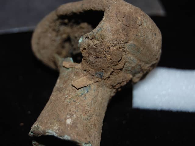 A Pictish spearbutt discovered close to East Lomond hillfort in Fife is believed to have been used in close contact.
