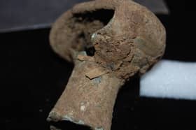 A Pictish spearbutt discovered close to East Lomond hillfort in Fife is believed to have been used in close contact.