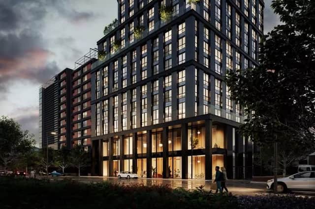 A computer generated image of how the block of flats could look