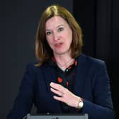 Catherine Calderwood speaking at a briefing on the Covid pandemic in 2020.