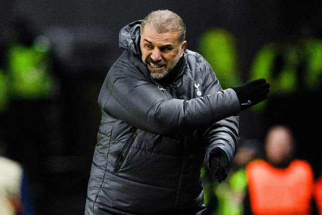 Ange Postecoglou urges his Spurs team forward.