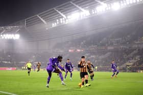 Kwadwo Baah crosses the ball for former Celtic youngster Rocco Vata to score. Cr: Getty Images.