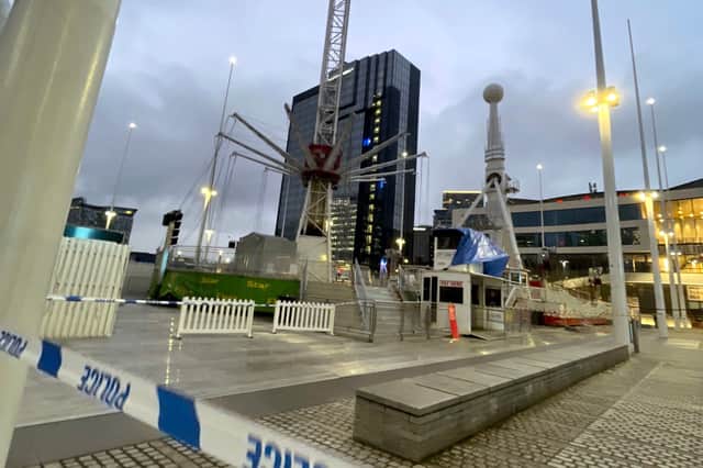 The City Flyer fairground ride in Birmingham, after two people were taken to hospital after an incident on the ride. Picture: Phil Barnett/PA Wire