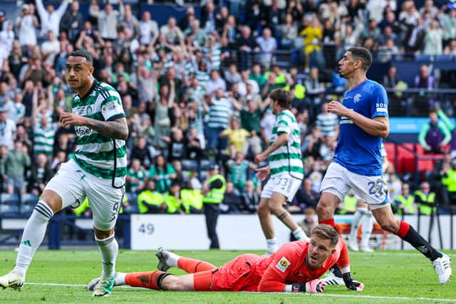 Adam Idah nets Celtic's winner in last season's Scottish Cup final against Rangers.