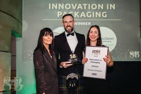 McLaren Packaging receiving the Innovation in Packaging accolade at the Spirit Business Awards 2024.  