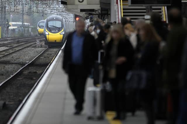 Passengers wait to board an Avanti West Coast mainline train. Picture: Christopher Furlong/Getty Images