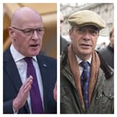 First Minister and SNP leader John Swinney and Reform UK leader Nigel Farage
