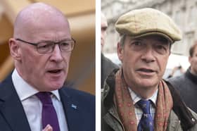 First Minister and SNP leader John Swinney and Reform UK leader Nigel Farage