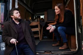 Tom Burke (L) and Holliday Grainger (R) in Strike. 