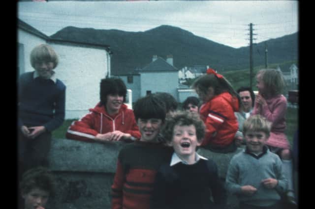 Kids at Lochmaddy in North Uist in the early 1980s. PIC: UistFilm.