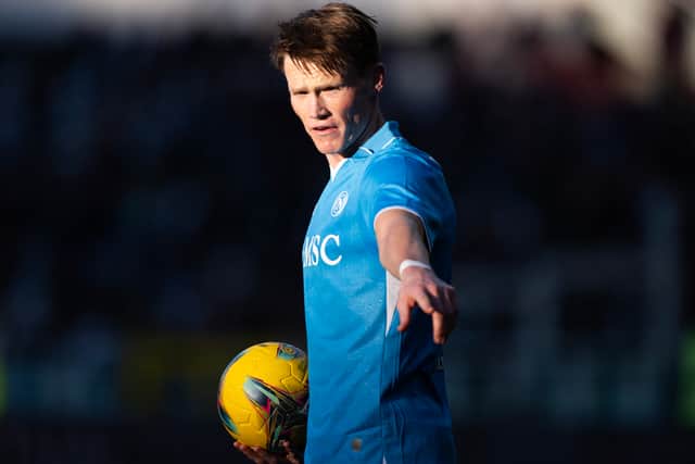 Scotland midfielder Scott McTominay has flourished in Serie A since moving from Manchester United to Napoli in the summer. (Photo by MARCO BERTORELLO/AFP via Getty Images)