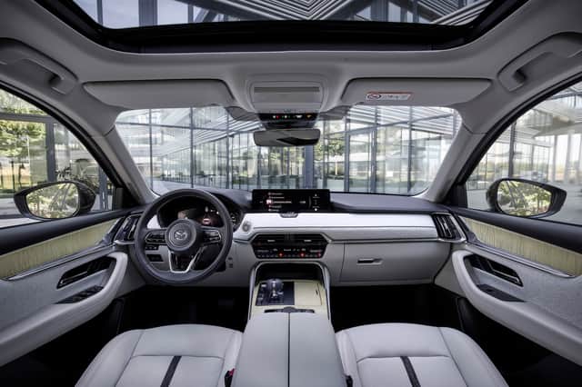 The plush interior of the Takumi grade trim, in left-hand drive