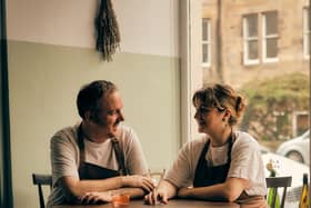 Alan and Sarah in the restaurant